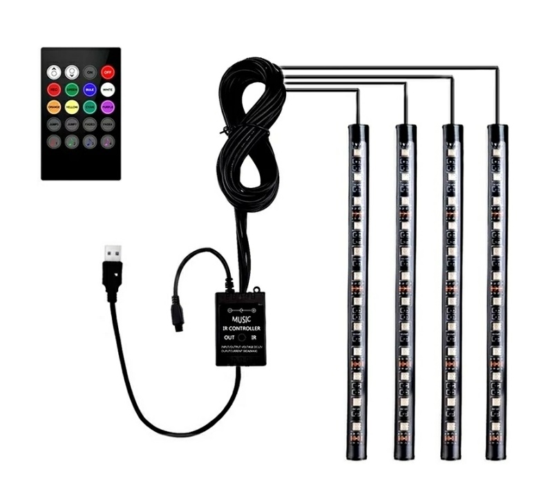 Tiras Led de Interior, Control Remoto, sensor musical.