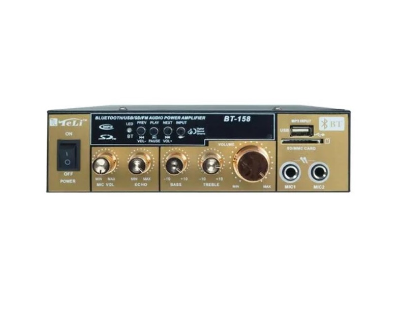 Amplificador Teli BT-158 Estéreo 2 Ch Bluetooth Usb Sd Mp3 Karaoke