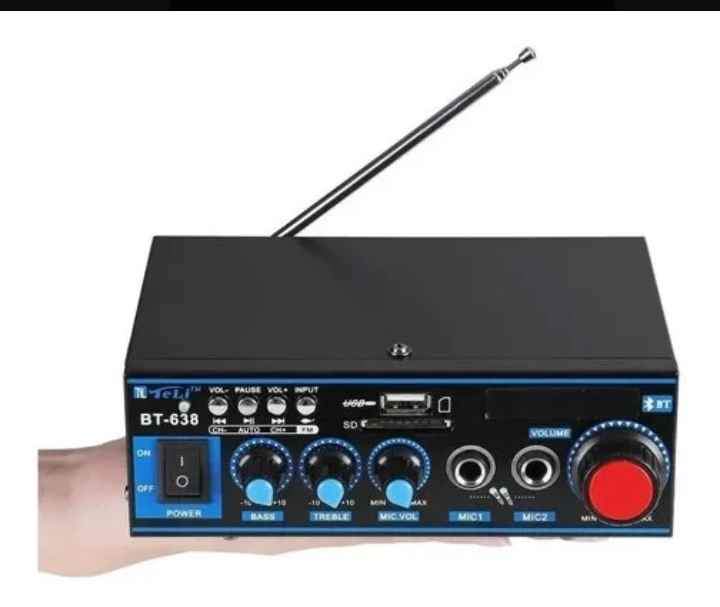 Amplificador Estéreo Teli BT- 638  mini 2 Canales Bluetooth Usb Sd Mp3 Karaoke