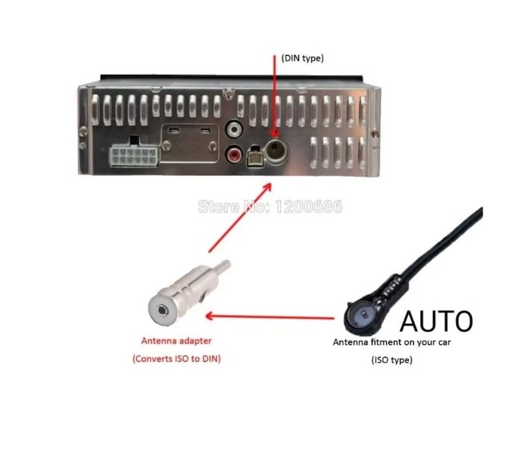 Adaptador  de antena radio Auto ISO A DIN