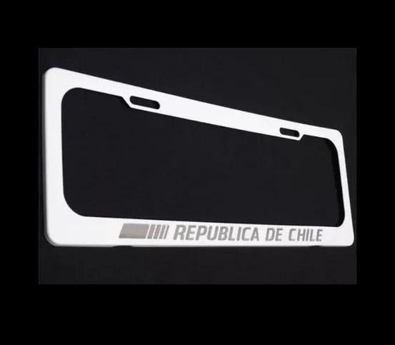 Porta Patente Metal Republica De Chile (Par)