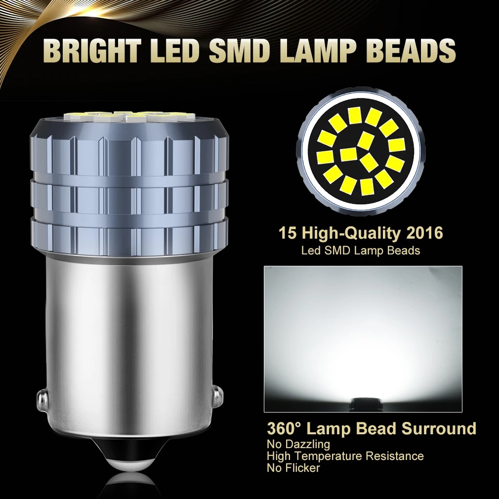 Ampolleta Led blanca , 1156 P21W BA15S un contacto