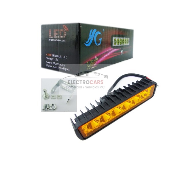 Neblinero 6 LED Ámbar , HJG  Rectangular, 12 Volt, x2 (el par)