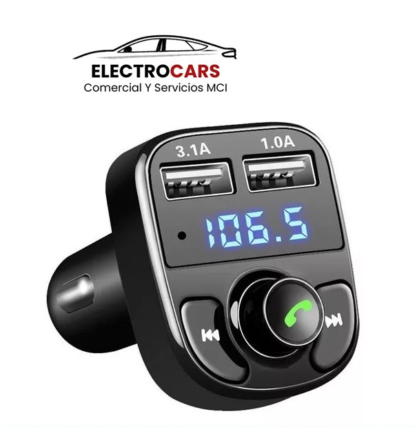 Receptor Transmisor Mp3 Radio Fm Bluetooth Usb Cargador Auto.