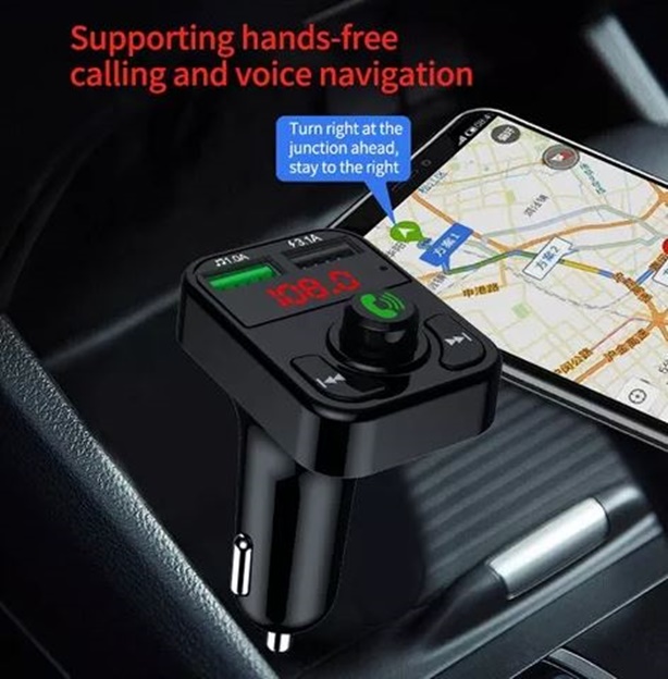 Receptor Transmisor Mp3 Radio Fm Bluetooth Usb Cargador Auto.