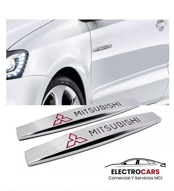 X4 Tope De Puerta Metálico Mitsubishi Adhesivo Tuning