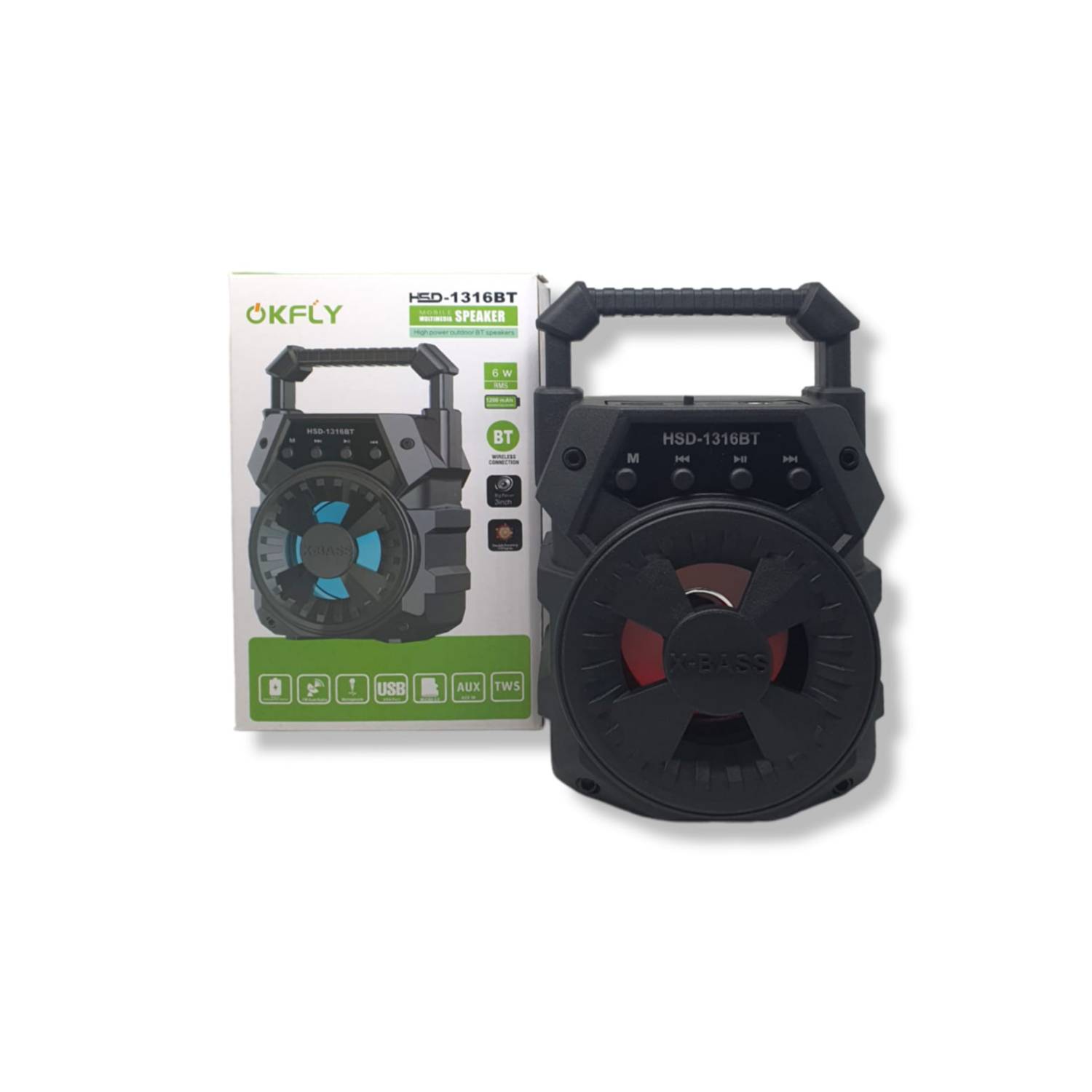 Parlante Portátil Okfly Hsd-1316bt Bluetooth Carga Solar