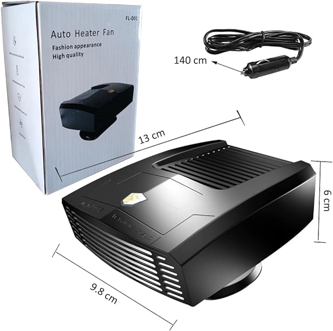 Ventilador para auto y calefactor 2 funciones