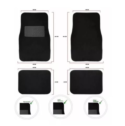 Piso De Auto Alfombra 4 Pza Negro/tapis/protector/suelo