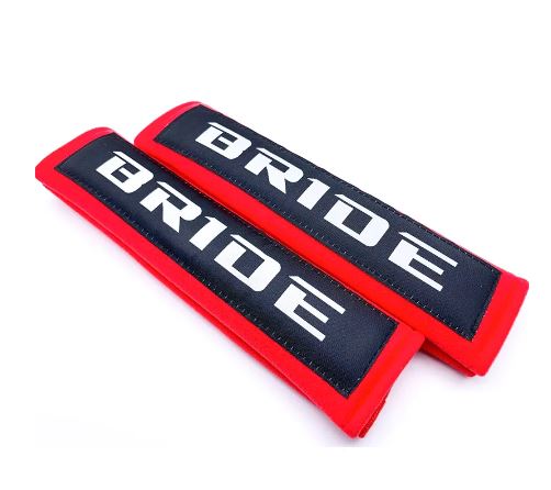 Funda de cinturón de seguridad de algodón Bride, almohadilla de hombro, 2 piezas, Rojo