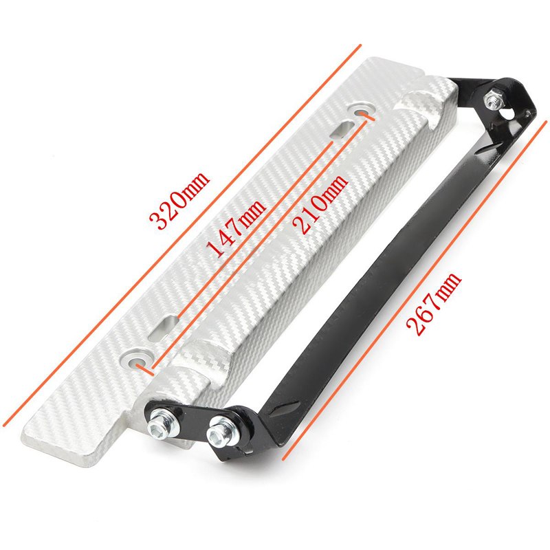 Porta Patente Ajustable Universal Carbono Plata Auto Tuning