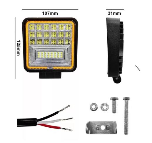 Neblinero 42 Led 126w con aro intermitente 2 unidades (el par)Auto 4x4