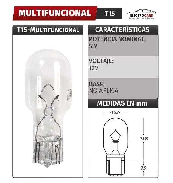 Ampolleta Halogena T15
