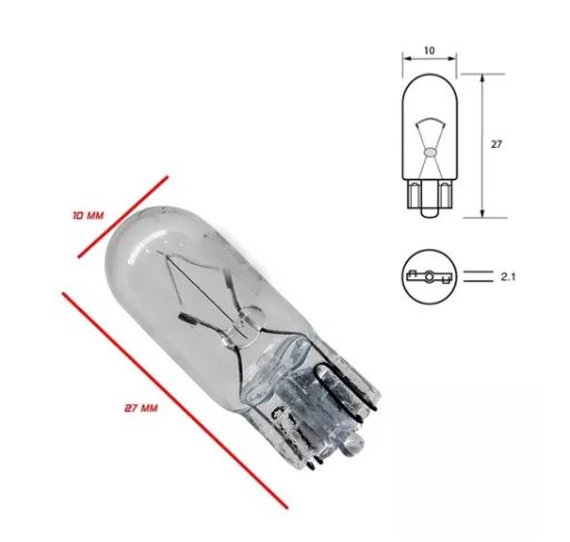 T10 cola de pez  12V x 3 W (cod:105)
