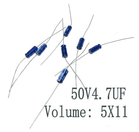 Condensador Electrolítico  4,7 UF, 50V.