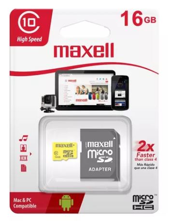 Tarjeta Memoria Micro Sd 16gb Clase 10 90mb/s Uhs-1 Maxell