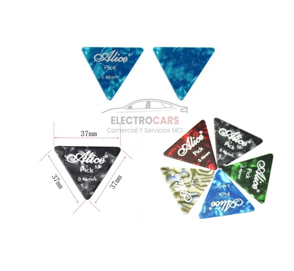 Uñeta triangulares para Mandolina o guitarrra , finas de 0,46mm.