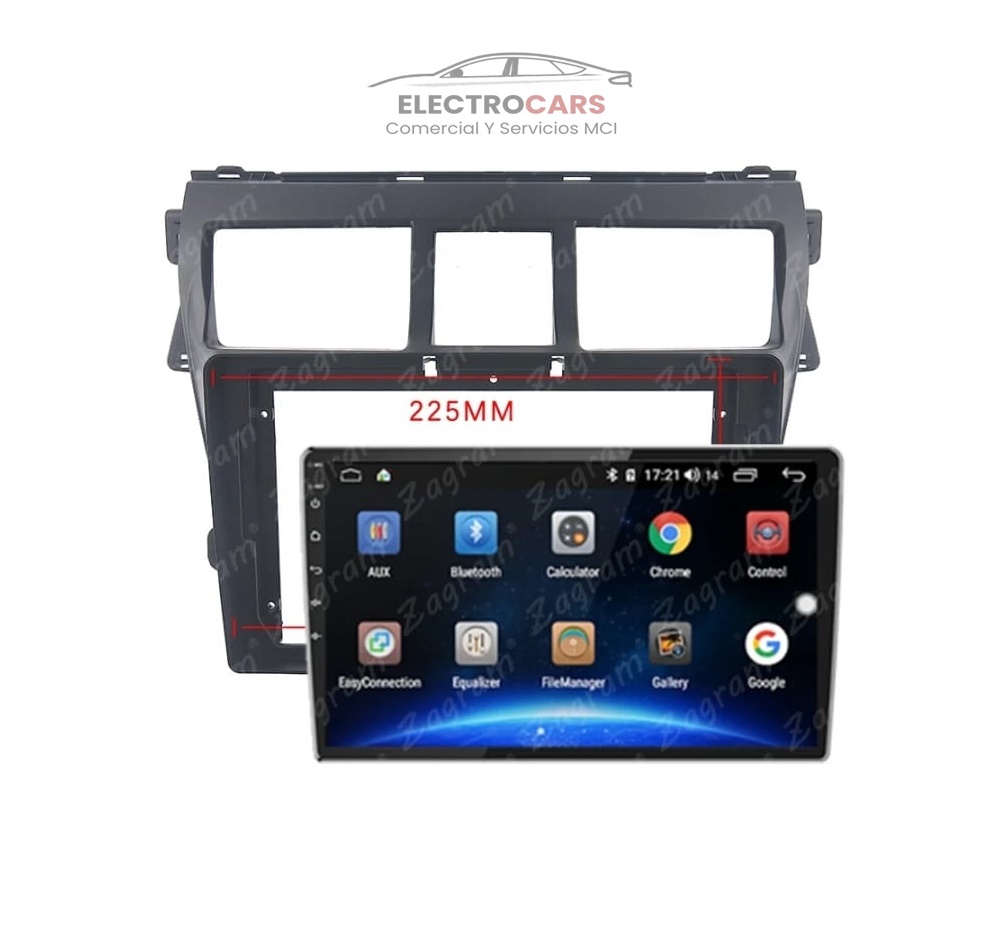 Radio Android 9" con Bisel Para Toyota yaris 2007 al 2012