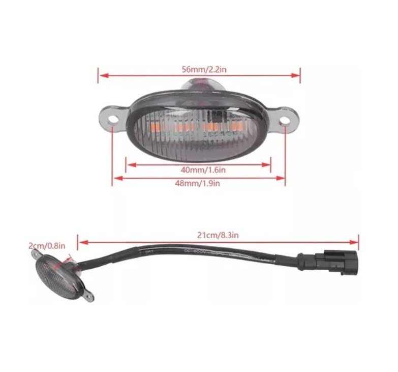 Luces Estilo raptor  4 led para rejilla camioneta naranja ahumada.