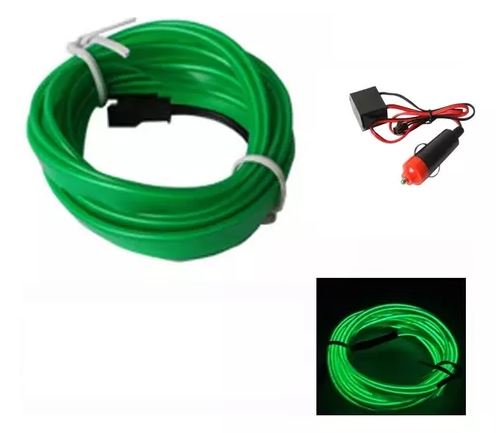 Luces interior de Neon Verde 5 metros a cigarrera 12v