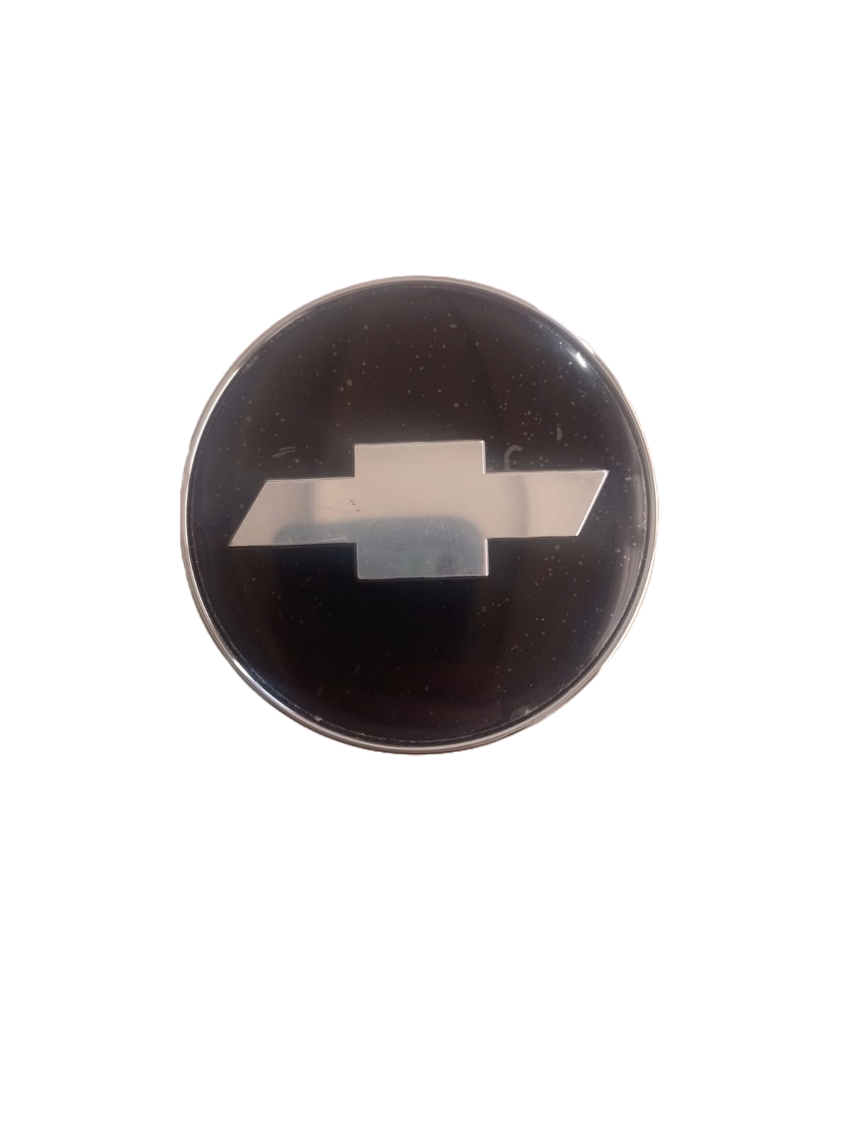 Tapa Central Chevrolet Negra Logo Plateado