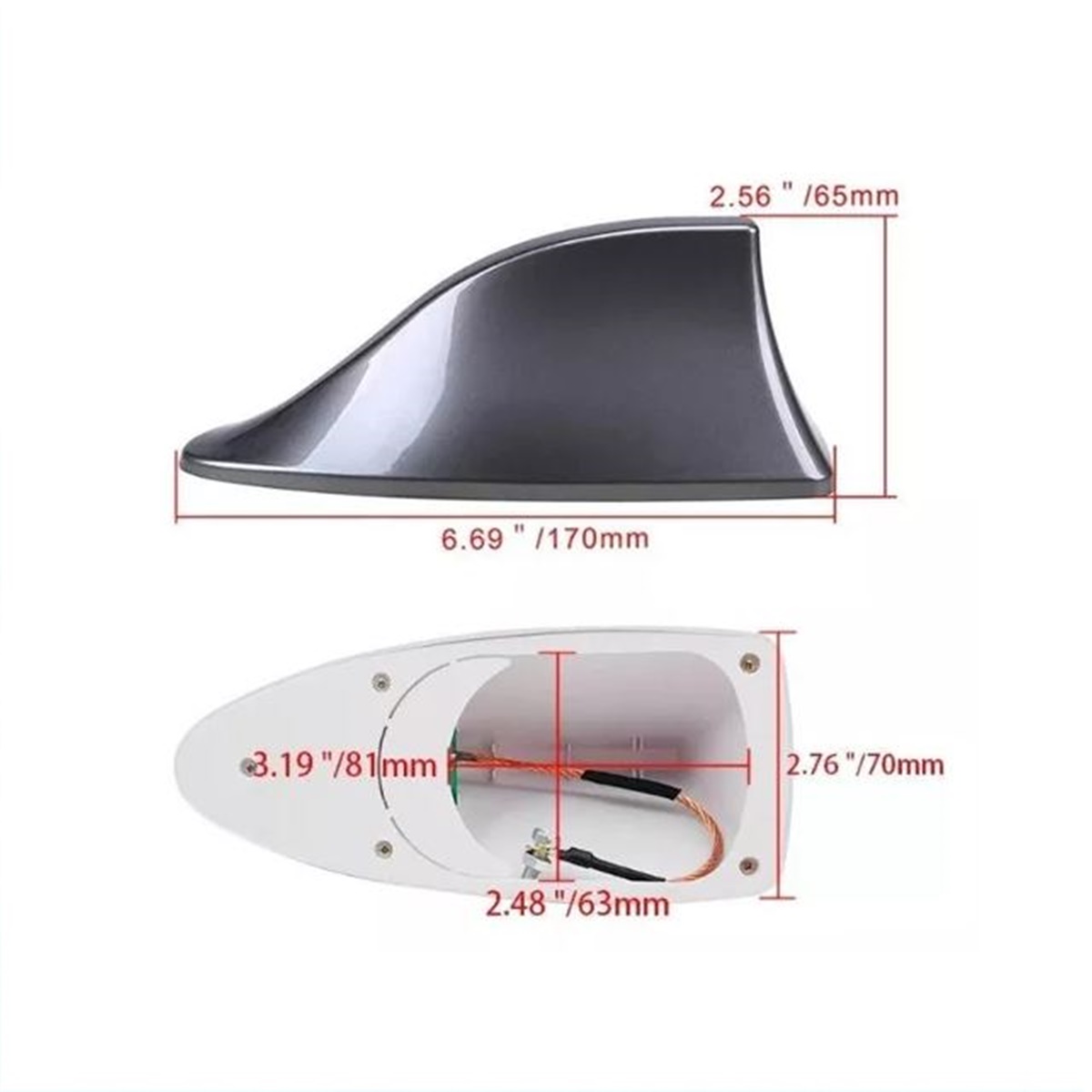 Antena Universal de aleta de tiburón para Auto Grafito