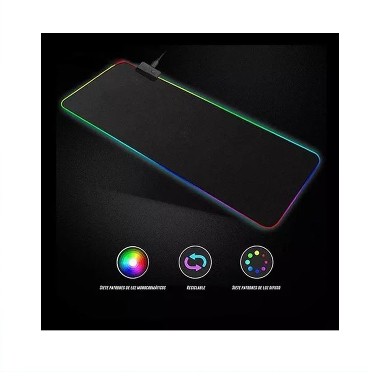 Mouse Pad Gamer Xl RGB Retroiluminado Gms-wt-5 80x30x0.4cm