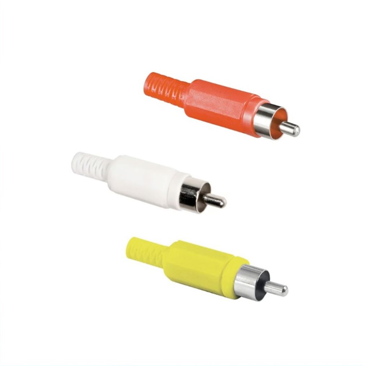 Conector Macho Rca Plastico Pack De 3 Unidades