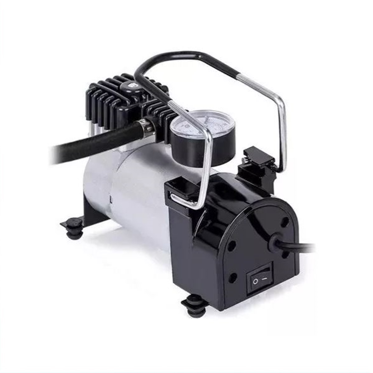 Compresor Aire Metalico Vehiculo 12v Auto Moto Color Plateado