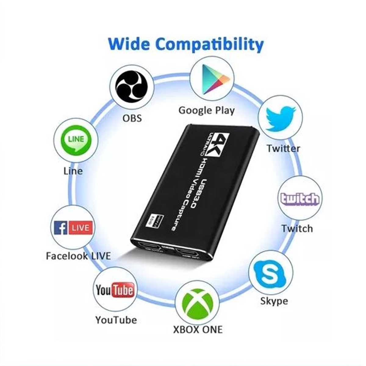 Capturadora Hdmi 4k Ultra Video Audio Mic In Streaming 3.0