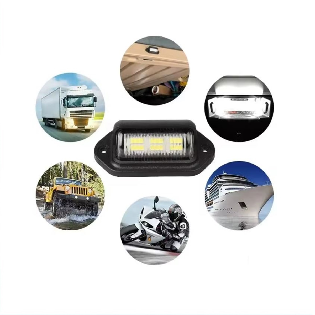 Foco LED Universal Para Patente de Auto o Camion  Luz Blanca 12 / 24 Volt