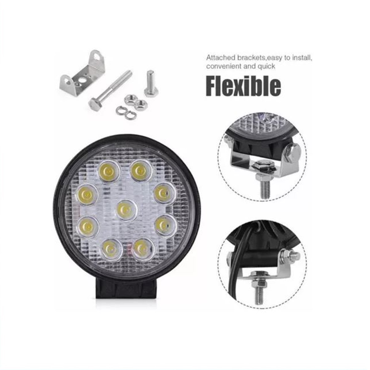 Neblinero Redondo 9 Led auto x 2 ,  54w totales