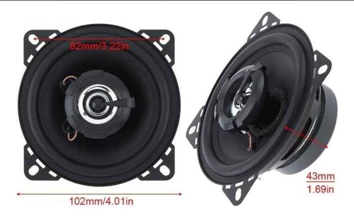 Parlantes de 10 cm ,50w max , kit 2 parlantes