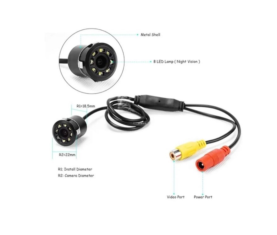 Cámara De Retroceso Embutida Para Auto 8 led