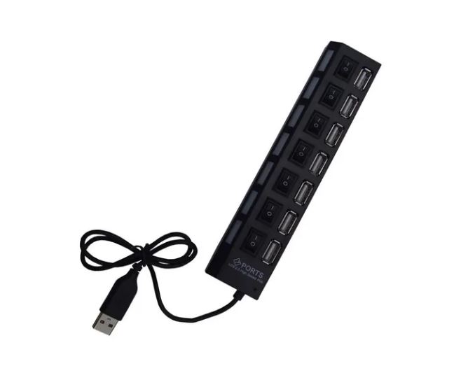 Hub 7 Puertos Multi Usb 2.0 con led Indicador de encendido