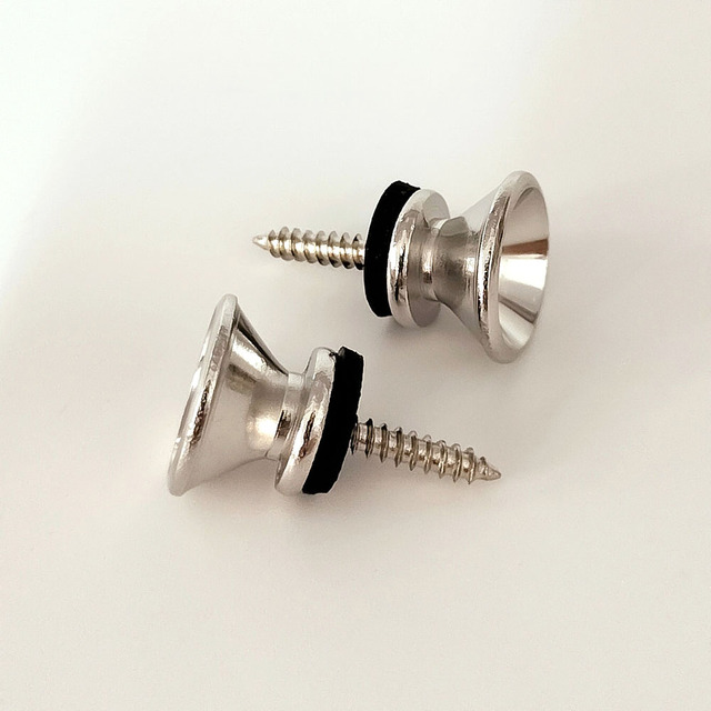 Set de 2 clavijas de bloqueo para correa de guitarra plata