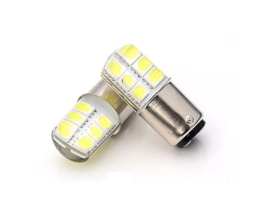 Ampolleta de led  con parpadeo 2 contactos blanca BAY15D