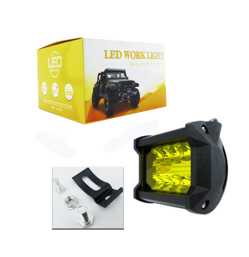Neblinero LED Amarillo ,Par, Rectangular, 12/24 Volt, Set X 2 Unidades