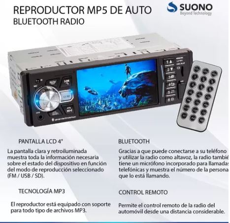 Radio 1 din mirror Link ,pantalla de 4 pulgadas, Full HD