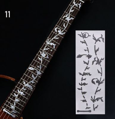 calcomanía árbol de la vida plateada  para  guitarra acústica o eléctrica