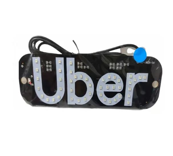 Letrero Uber Luminoso color de led Azul.