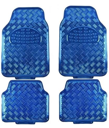 Cubre Alfombra Auto Universal 4 Piezas Azul Metalizado