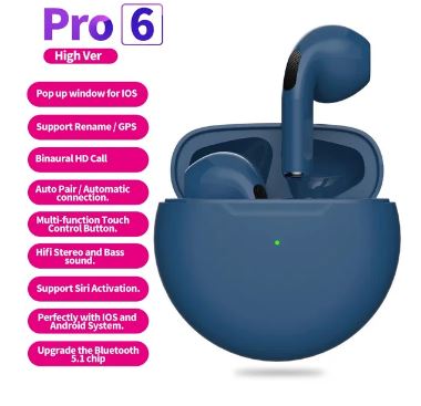 Audífonos  Pro 6 Azul