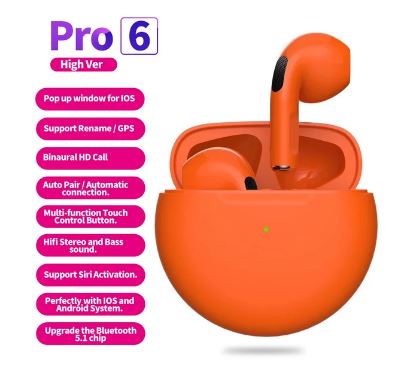 Audífonos Pro 6 Naranjo
