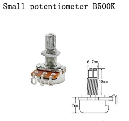Potenciómetro B500k para guitarra y bajo