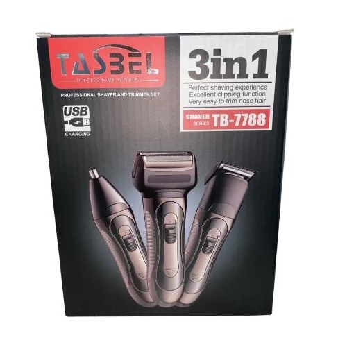 Maquina de afeitar  Tasbel TB7788 con 3 Cambios de Cabezal.