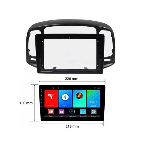 Radio Android 9 pulgadas + Bisel, para Hyundai Accent 2008-2012