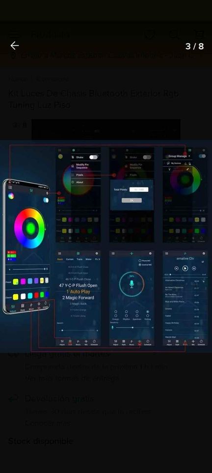 Luces RGB Bluetooth exterior Automóvil