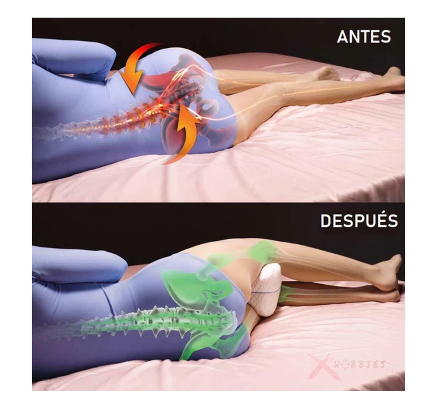Almohada para Piernas/Rodillas correctora de postura columna .