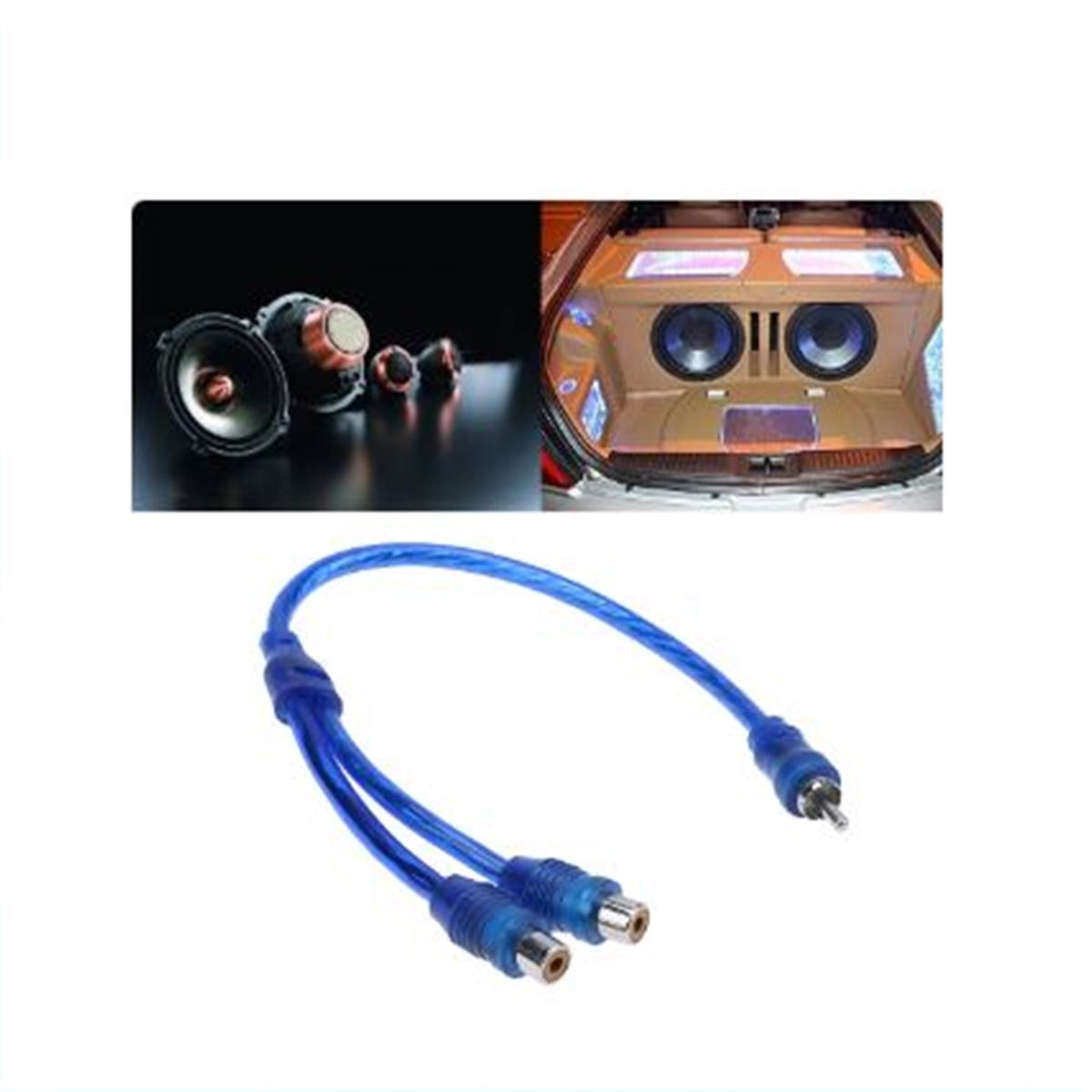 Cable RCA  "Y" 2 hembra 1 macho Audio Subwoofer Sonido Auto